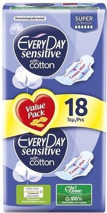 Produktbild Everyday Sensitive Cotton Absorbent Ultra Long mit Flügeln Filter mit Baumwolle 18 Stück (18 x)