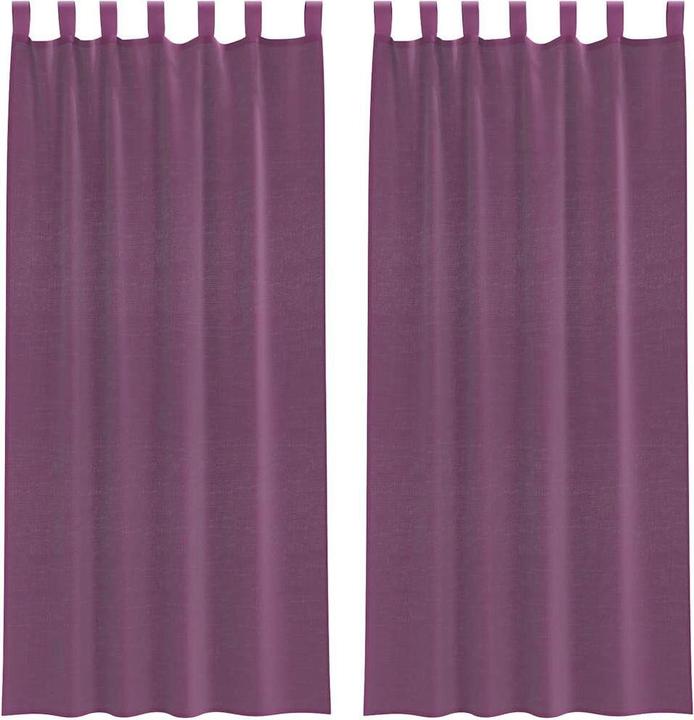 Produktbild vidaXL Voile Vorhänge mit Stangentaschen 2 Stk. Lila (140 x 245 cm)