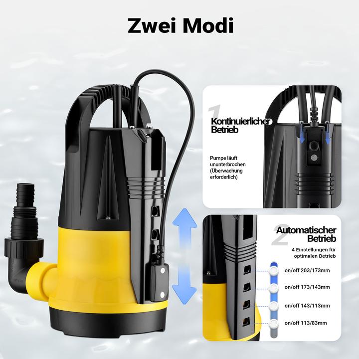 Actual product image Wiltec Submersible pump with sensor 750W deep well pump 13000l/h water pump Pump