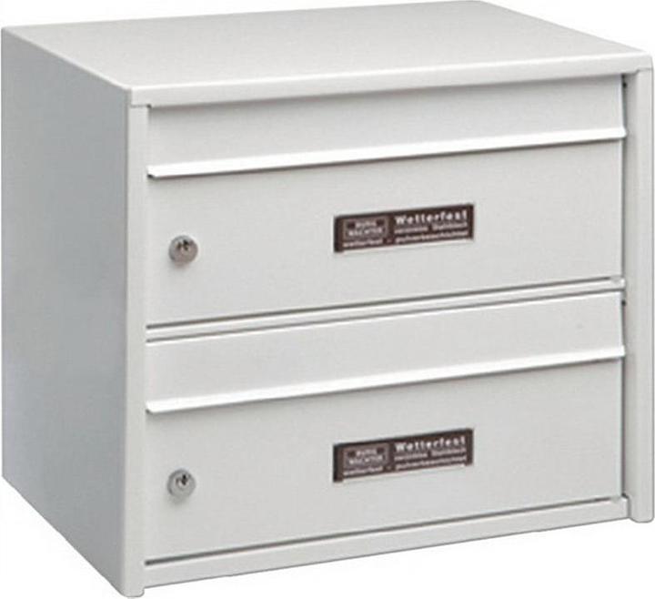 Produktbild Burg Wächter Briefkasten Stahl vollverzinkt BxHxT 407/360/292 mm Dual Front 821 weiss mit Klappe