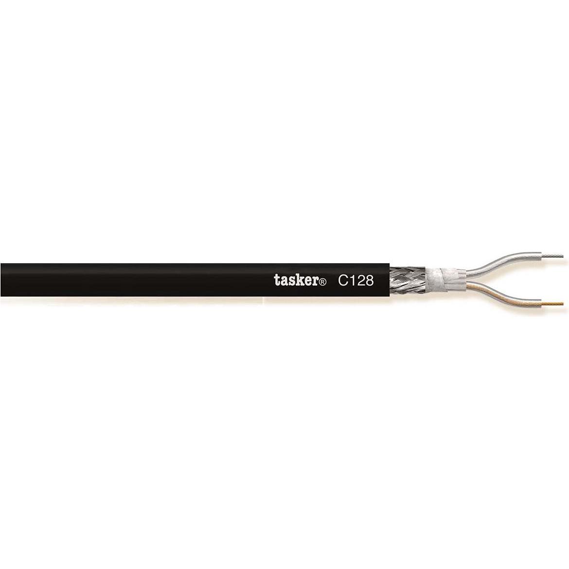 Tasker C128-Black 100m 2 x 0.35 mm2 microfoonkabel, diameter 6.3 mm (100 m) (C128 BLACK)