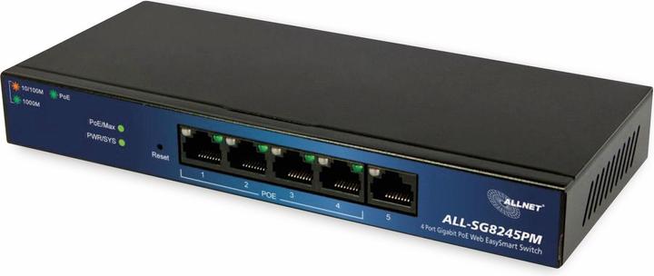 Actual product image Allnet managed L2 Gigabit Ethernet power over Ethernet support network switch (5 Ports)