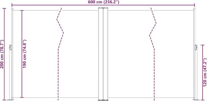 Produktbild vidaXL Seitenmarkise (6 m)