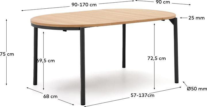 Actual product image Kave Home Montuiri (90 x 90 x 75 cm)