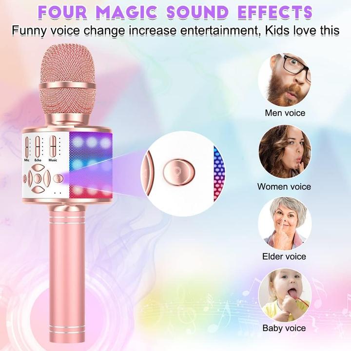 Produktbild Ankuka LED-Karaoke-Mikrofon mit Stimmenverzerrer