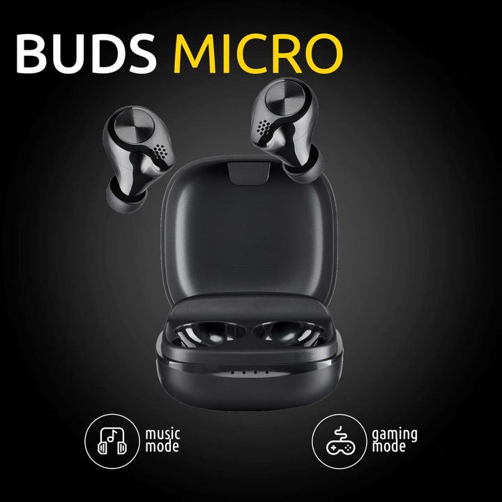 Image du produit Intenso Buds Micro - TWS True Wireless Headphones T200 avec mode jeu et jusqu'à 25 heures de lecture de (Pas de réduction du bruit, 6.50 h, Sans fil)