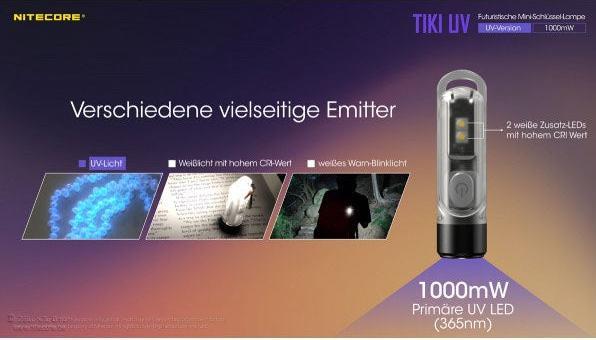 Actual product image Nitecore TIKI UV Keychain Light (5.50 cm, 300 lm)