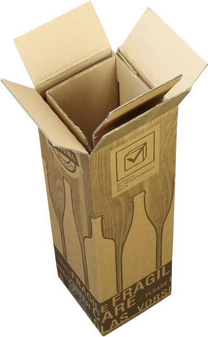 Produktbild Transpak Flaschenkarton PTZ 2-wellig Masse 107x107x390mm Qualität 2.3BC braun postgeprüft braun (20 x)