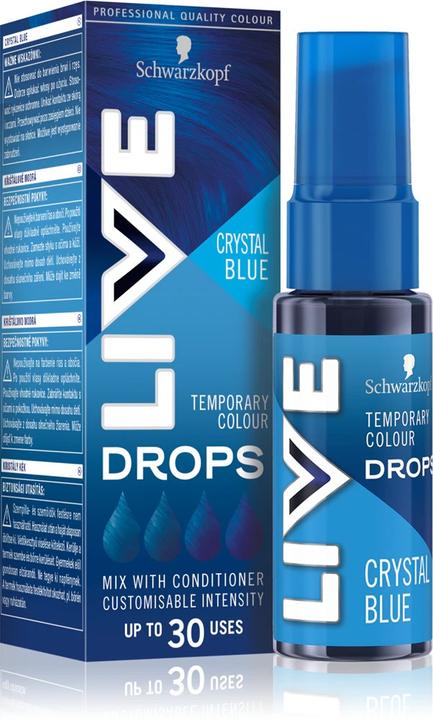 Produktbild Schwarzkopf LIVE Drops Hair Color Washout - Crystal Blue, 30 ml