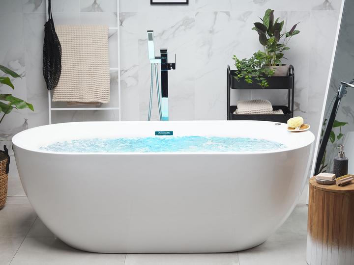 Actual product image Beliani Whirlpool Bath Free-standing White with LED 170 x 80 cm NEVIS (237 l, 170 cm, 80 cm)
