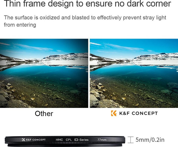 Actual product image K&F Concept Filter 43 MM Blue-Coated CPL MC KU12 (43 mm)