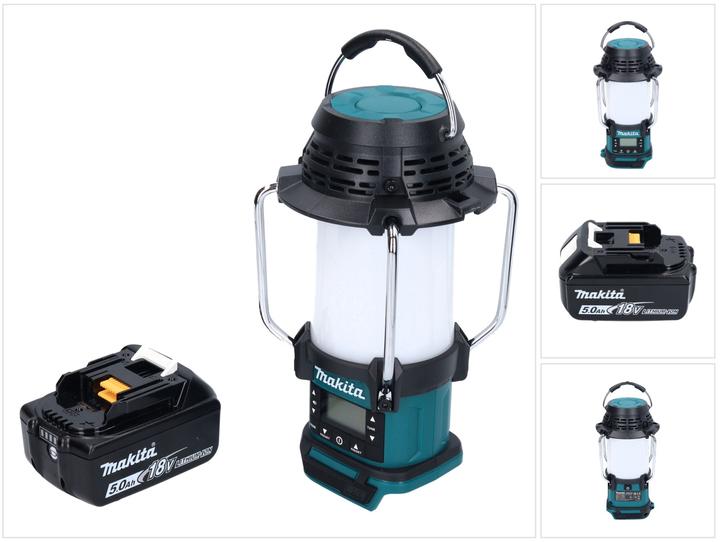 Actual product image Makita DMR055T1 Cordless Radio with Lantern 18V FM 360° + 1x Battery 5,0Ah - without charger (FM, AM)