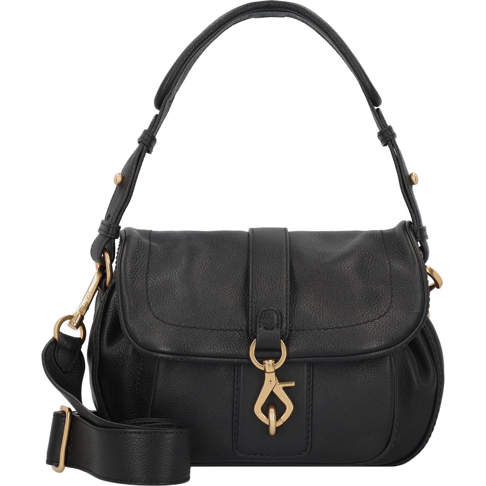 Abro, Handtasche, Star Schultertasche Leder 28 cm, Schwarz