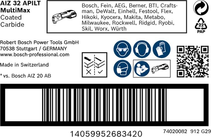 Productafbeelding Bosch Professional Zubehör Expert MultiMax AIZ 32 Apilt