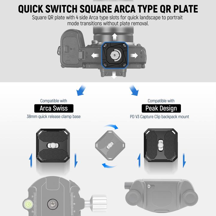 Actual product image Neewer Cameras Quick Release Plate Compatible With Peak Design (Tripod quick-release plate)