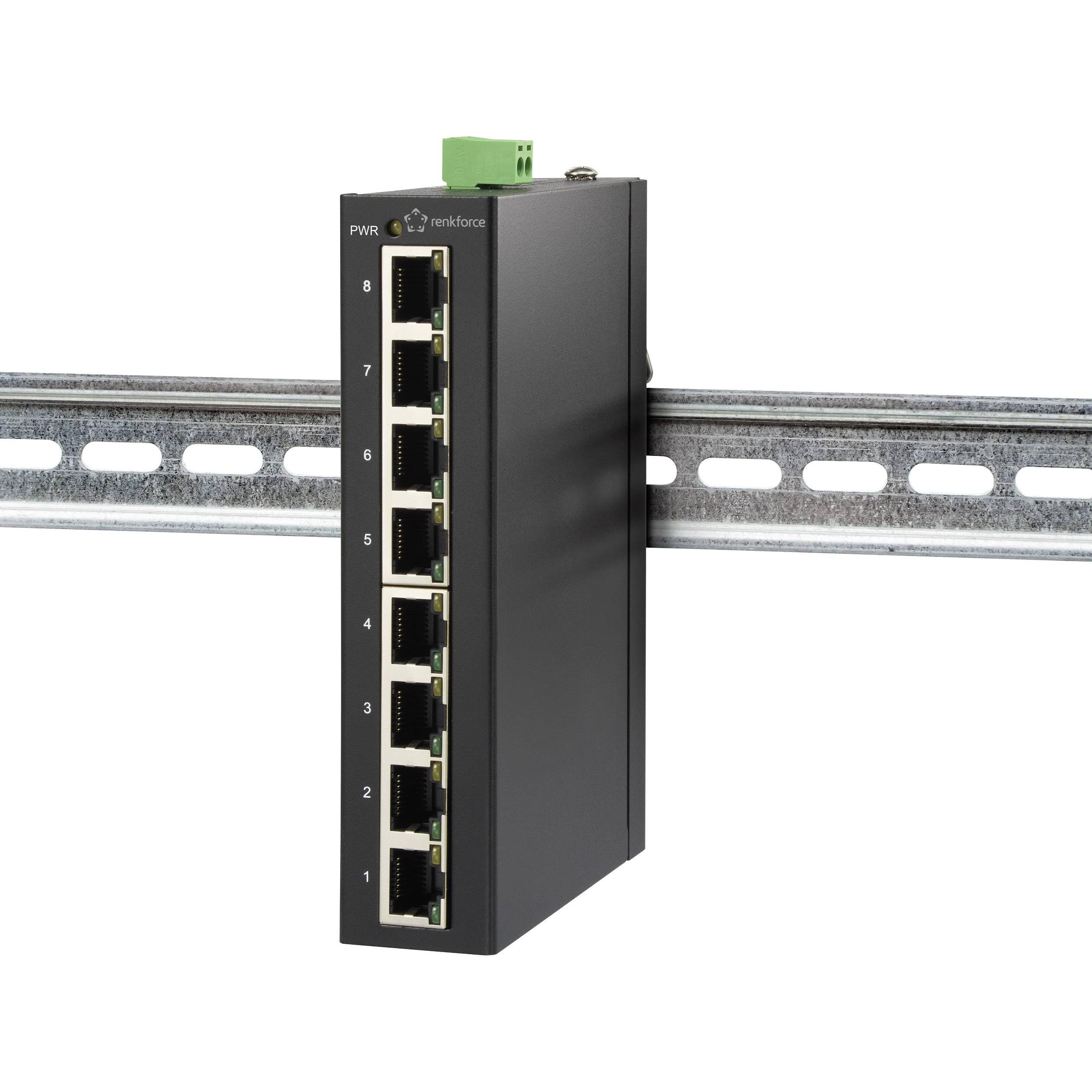 Renkforce Switch industriale non gestito (8 porte), Switch di rete