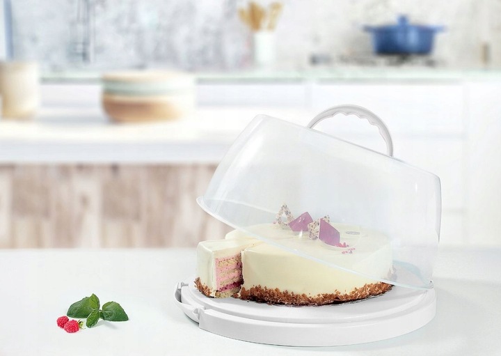 Image du produit Plast team Housse à gâteau, ronde, transparente/grise