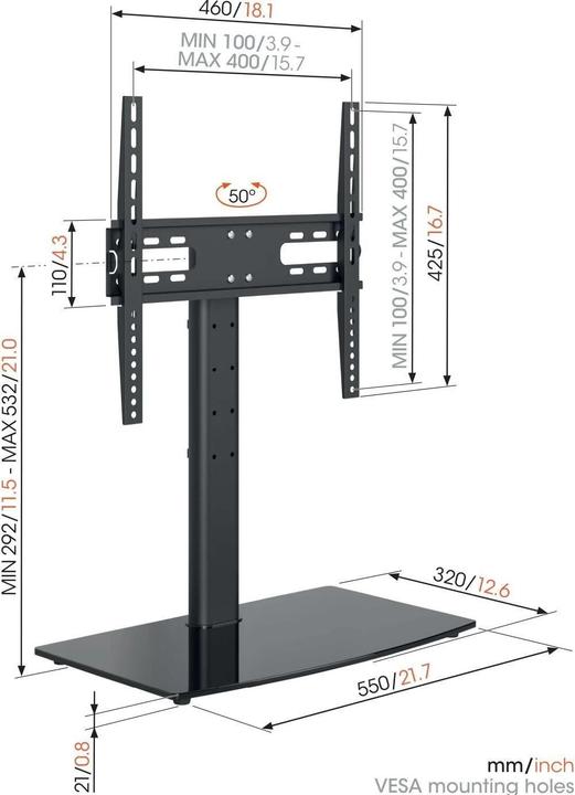 Image du produit Vogels MS3085-A1 Table-Top Stand Medium (Sol, 2.22 kg)