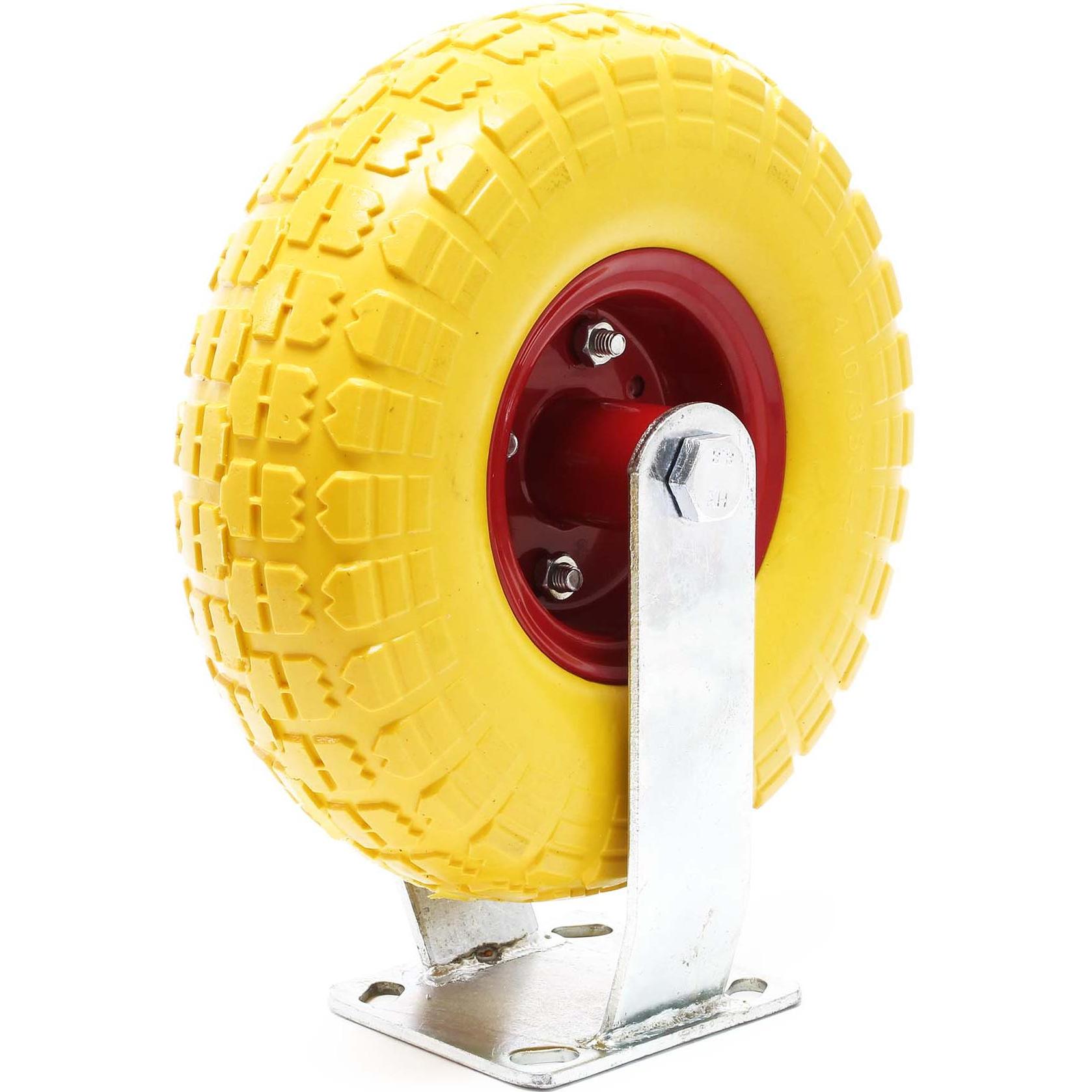 Thumbnail - Wiltec, Möbelrollen, Bockrolle 258x78mm Transportrolle Metallfelge pannensicher 150kg gelb