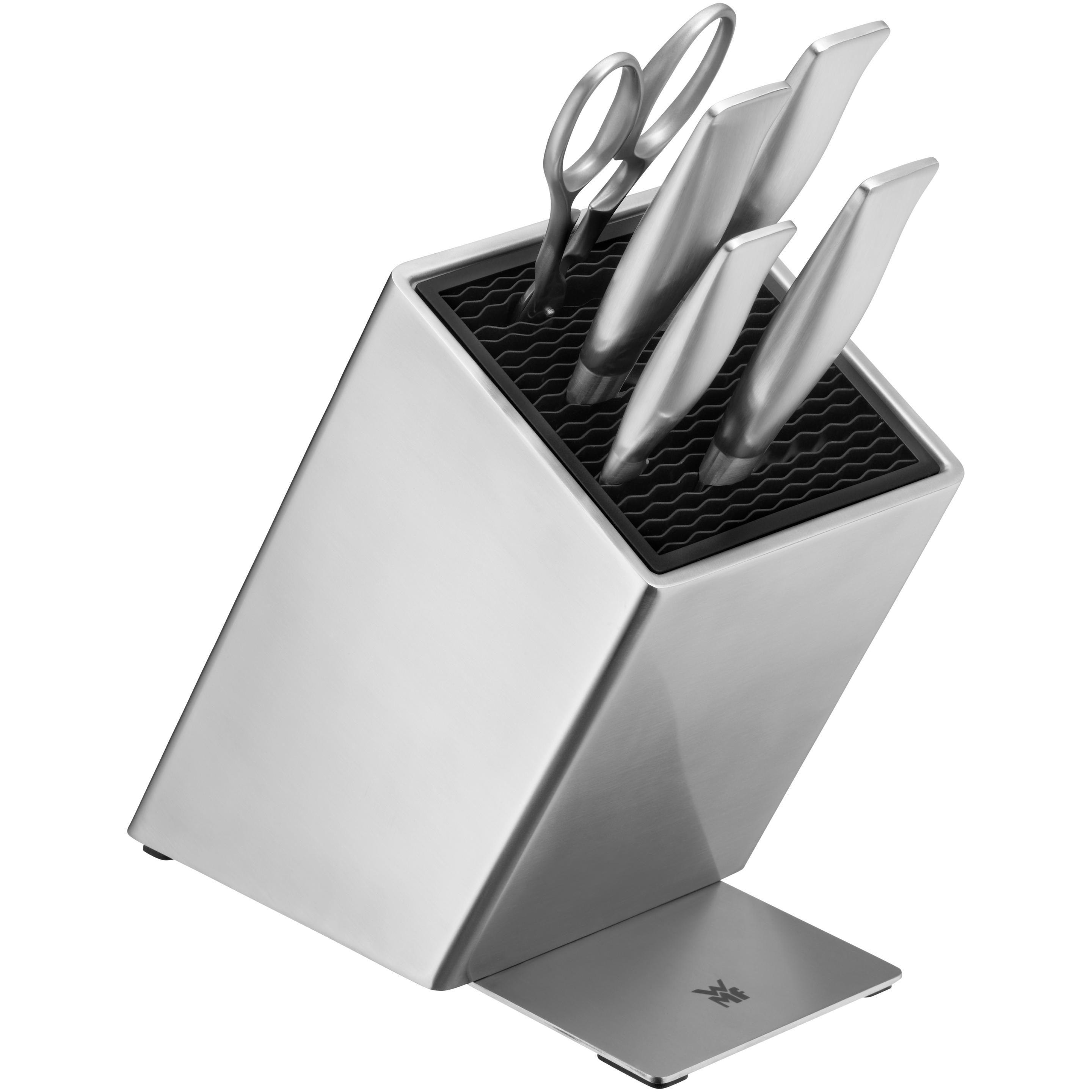 WMF Grand Gourmet Asia Messerblock mit Messerset 6teilig, Made in Germany, Messerblock, Silber
