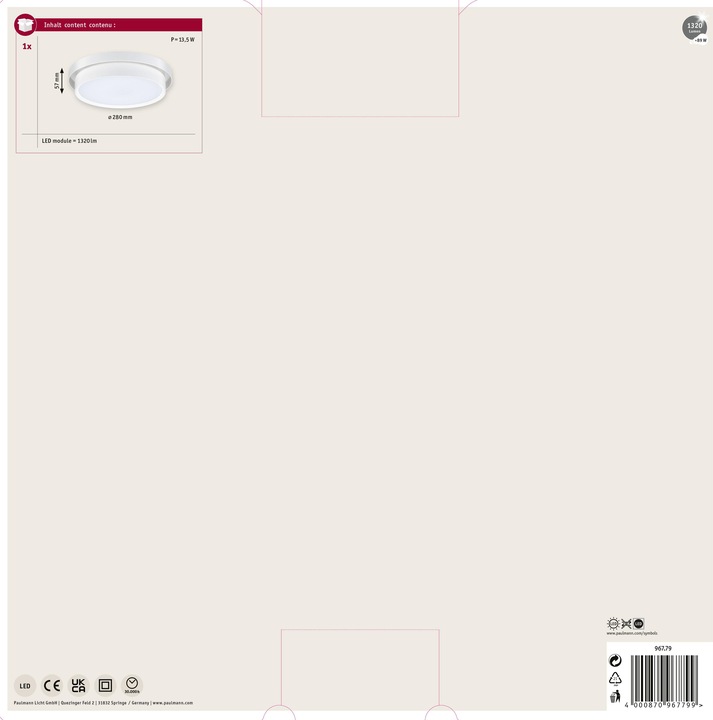 Actual product image Paulmann Malik ceiling light (1320 lm)