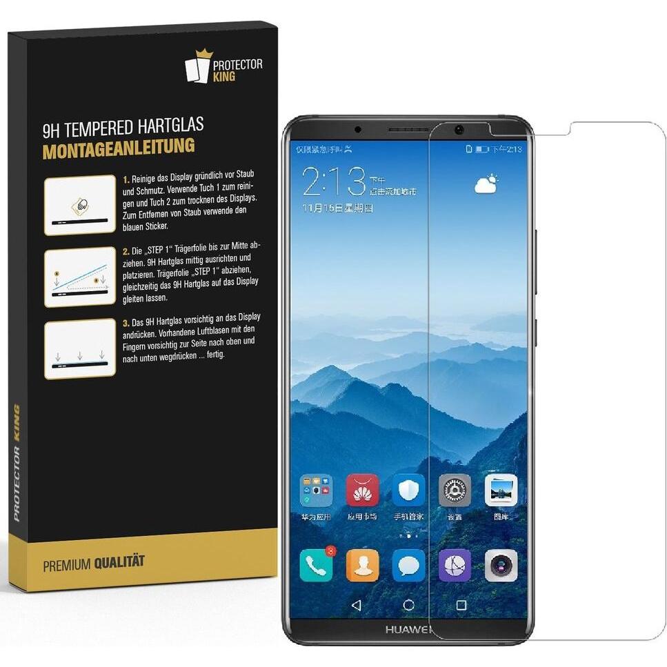 Thumbnail - Protectorking 4x echtes Tempered 9H Panzerhartglas 3D KLAR (4 Stück, Huawei Mate 10 Pro), Smartphone Schutzfolie