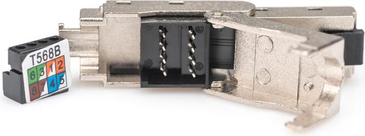 Actual product image Digitus CAT 6A Field Termination Plug bendable, STP with dust cap, bend relief (Network cable plug)