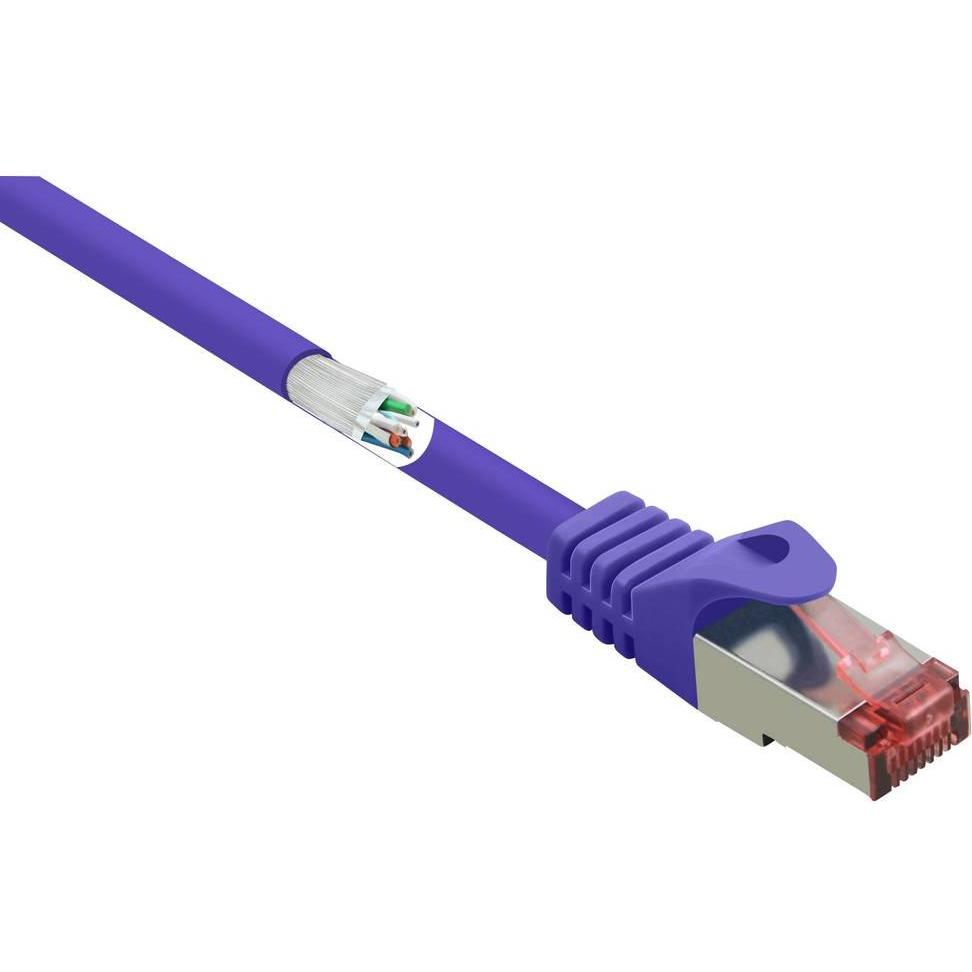 Renkforce RF-4724918 RJ45 Netzwerkkabel, Patchkabel CAT 6 S/FTP 1.00 m Violett m (S/FTP, CAT6, 1 m), Netzwerkkabel