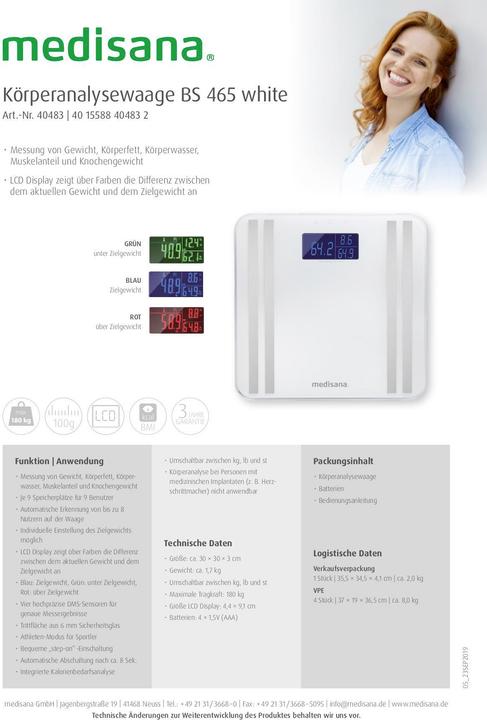 Produktbild Medisana BS 466 (180 kg)