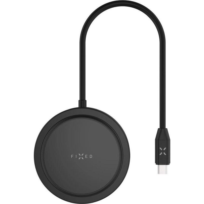 Fixed Behoben MagHUB mit 7 Anschlüssen und kabellosem Laden FIXHU-M-BK, USB Ladegerät, Schwarz
