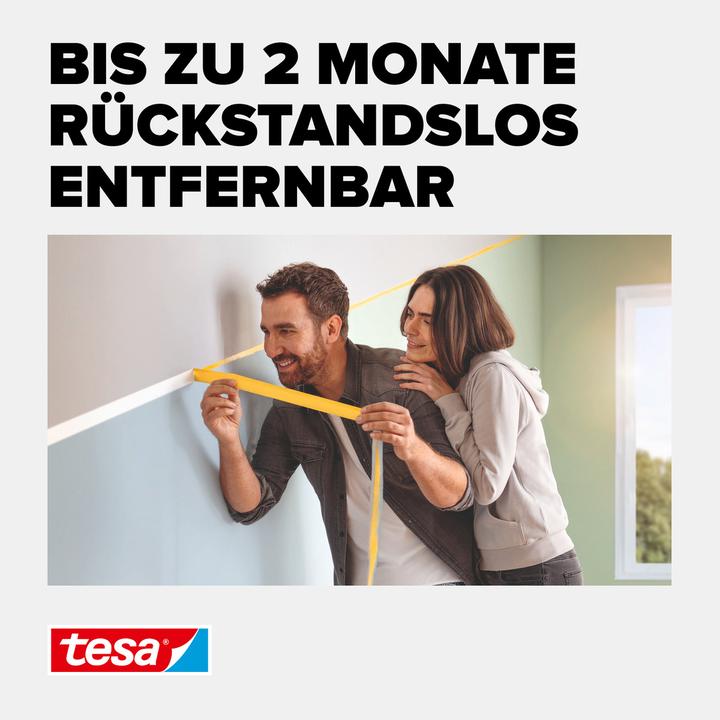 Produktbild tesa Malerkrepp Perfect+, Abdeckklebeband für präzises Abkleben im Innenbereich (50 mm)