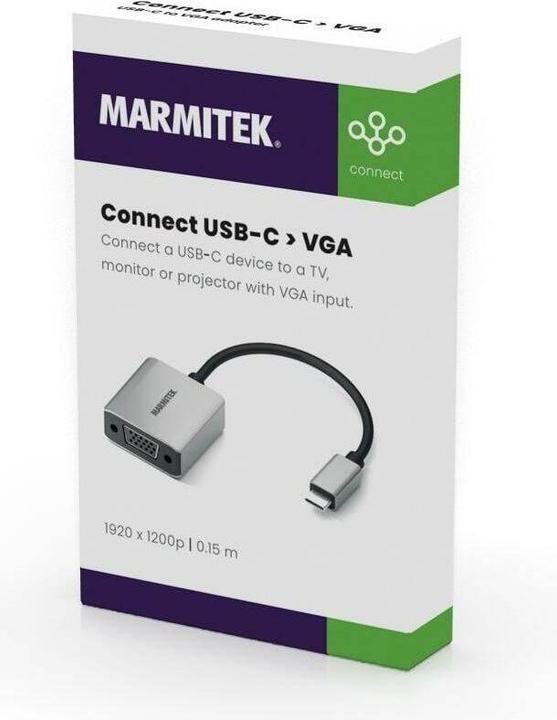 Produktbild Marmitek Adapter Connect USB-C > VGA (USB Typ-C, 15 cm)