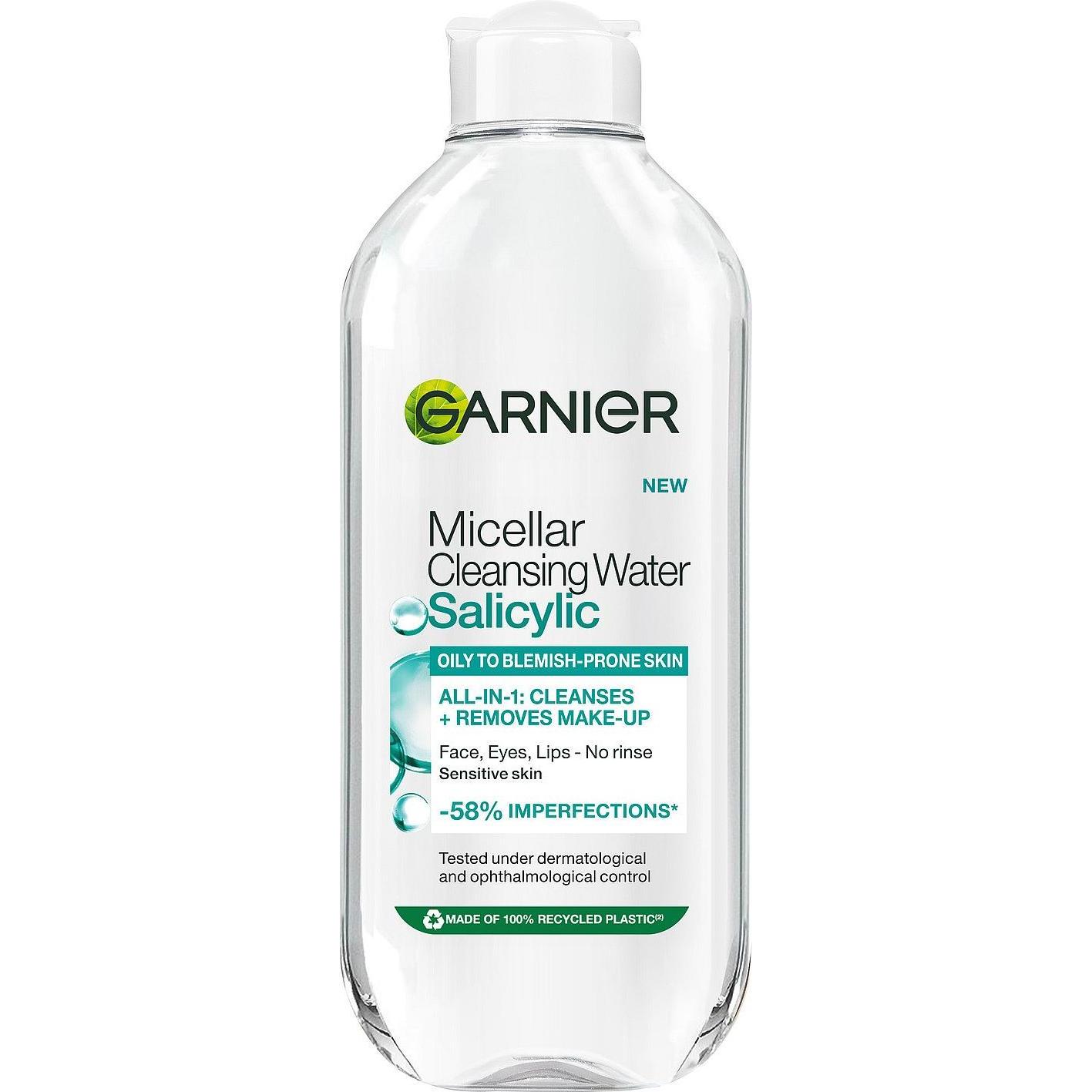 Garnier Chiaro Pulizia Viso, - Micellar Cleansing Water Salicylic 400 Ml (Acqua Micellare, Tonico Per Il Viso, 400 Ml)