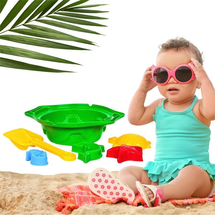 Technok Sandsieb Set mit Schaufel und 4 Sandformen 1+