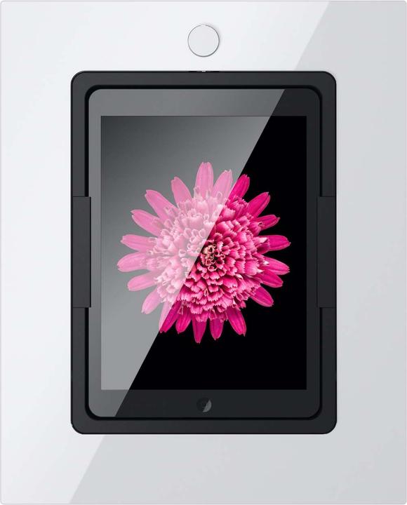 Actual product image Viveroo squareClearWhite10.2 iPad wall mount with ws glass front