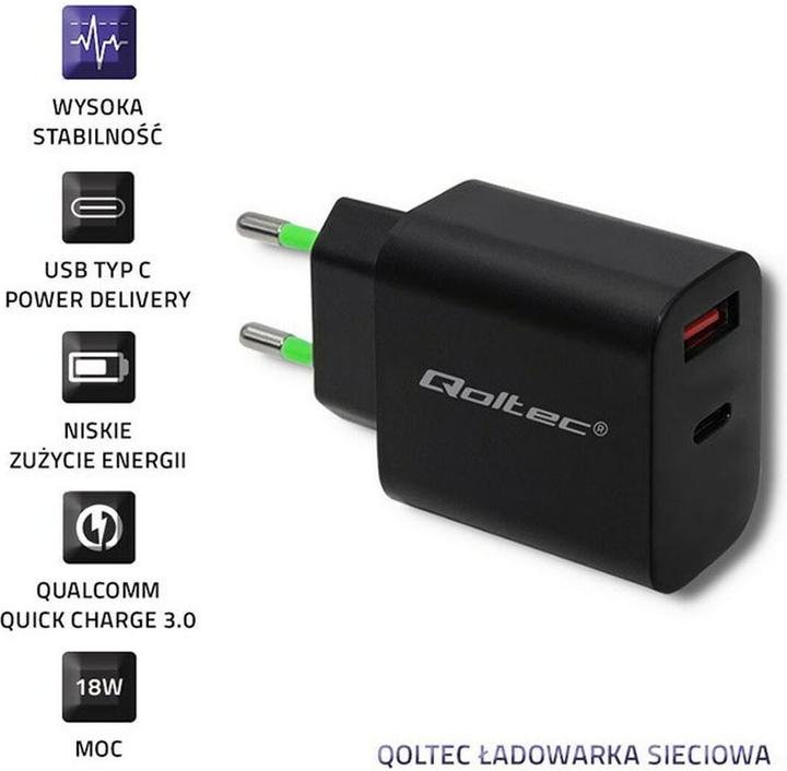 Image du produit Qoltec Chargeur 20W 5-12V 1.67-3A (18 W, 1 portion)