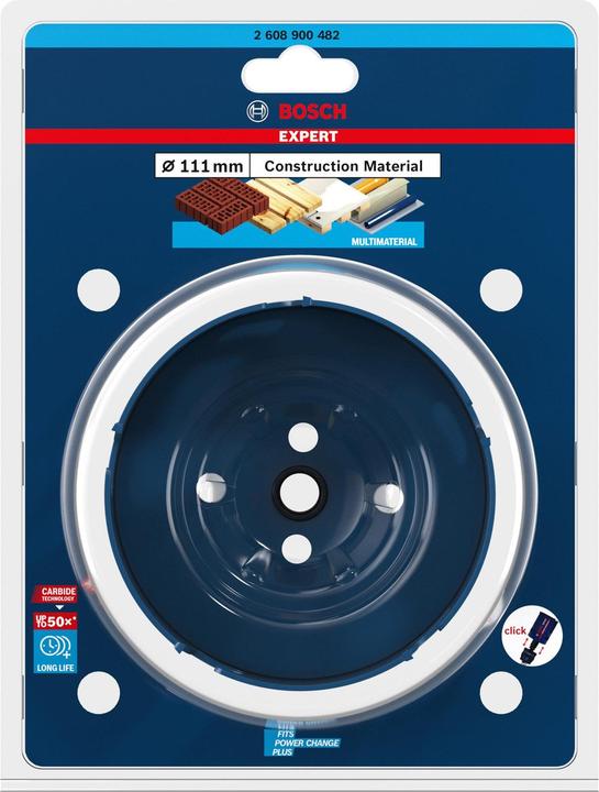 Actual product image Bosch Professional Zubehör Expert Construction Material Lochsäge, 111 x 60 mm (111 millimetres)