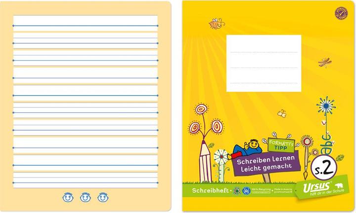 Image du produit Ursus Cahier d'école (E5, À rayures, Couverture souple)