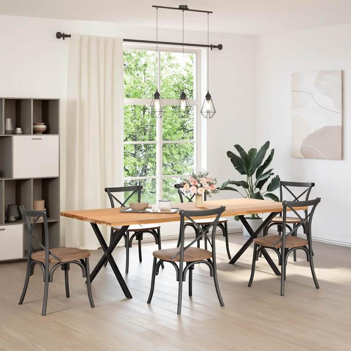 Image du produit vidaXL Pieds de table de salle à manger en X 2 pcs. 90x(72-73) cm noir Pied de table en acier
