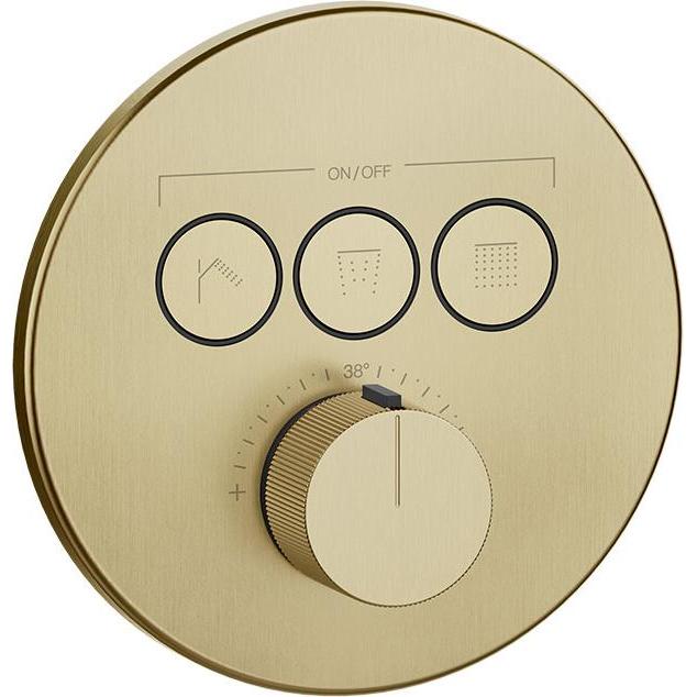 Gessi, Badarmatur, Hi-Fi Fertigmontageset Thermostat mit Tasten-Bedienung on/off. 3-Wege