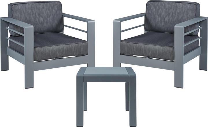 Actual product image Casa.Pro Outdoor armchair set with table Avise 3-piece aluminium