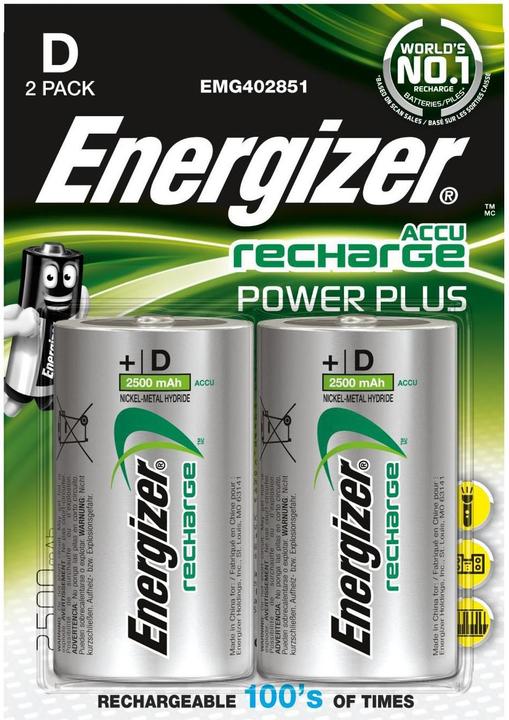 Image du produit Energizer Recharge Power Plus (2 pcs, D, 2500 mAh)