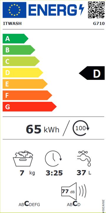 Energie-Label SanGiorgio San Giorgio G710 Frontlader-Waschmaschine Energieklasse D (A++) (7 kg, Links)
