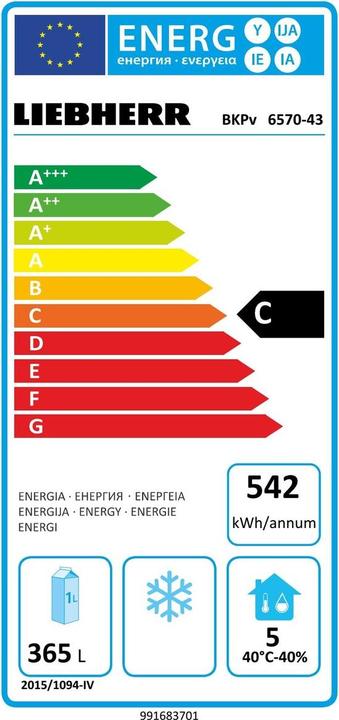 Energie-Label Liebherr BKPV-6570-43 (365 l)