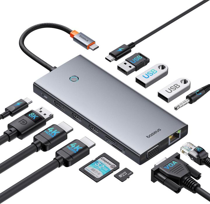 Actual product image Baseus PortalJoy 13 in 1 (USB-C, 13 Ports)