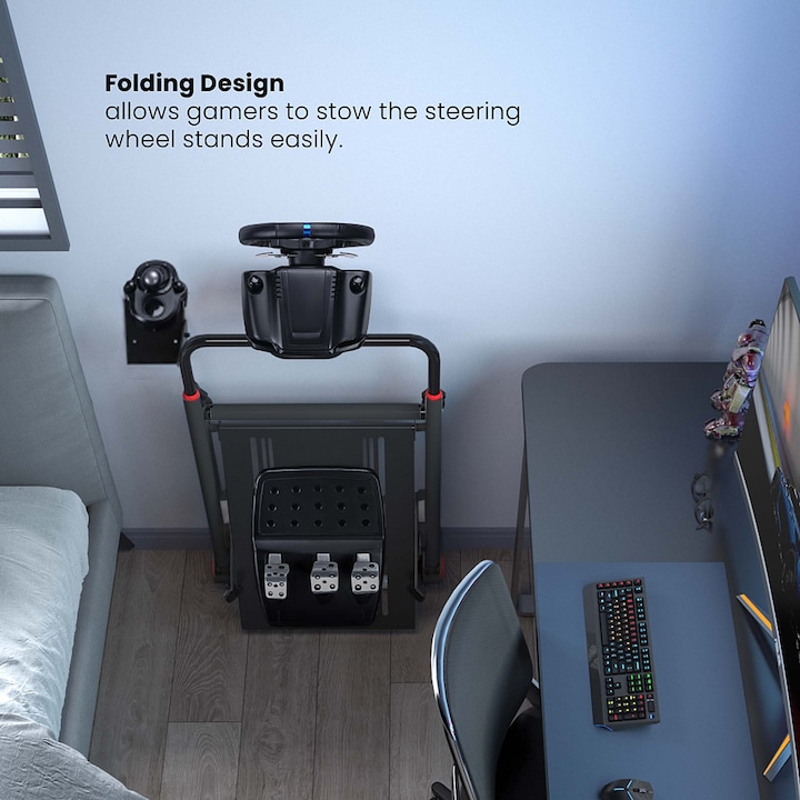 Immagine prodotto Wiltec Supporto per volante pieghevole Supporto per volante Stand Gaming Sim Racing Setup