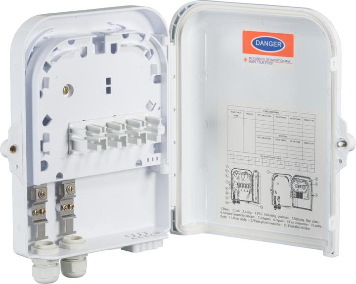 Image du produit EFB Elektronik Boîte de jonction FTTH IP65 pour 8 fibres, 8 raccords et logement de surlongueur de fibre