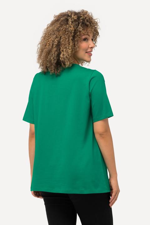 Immagine prodotto Ulla Popken T-shirt dal taglio svasato con scollo a girocollo e mezze maniche (42, 44)