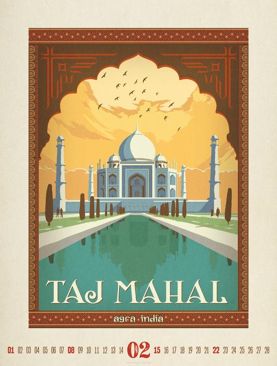 Produktbild Travel Time - Reise-Plakate Kalender 2026