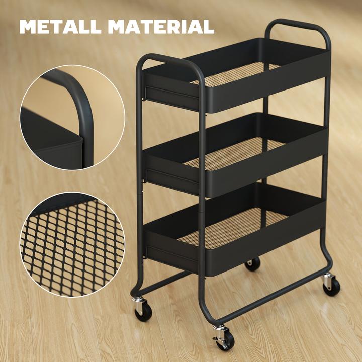 Produktbild Homcom Küchenwagen Metall Schwarz